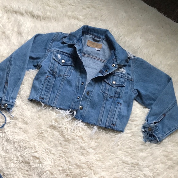 wrangler cropped denim jacket